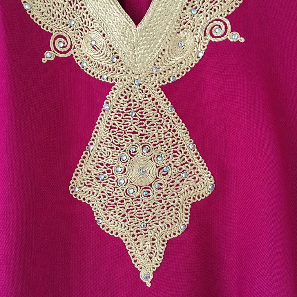 Kaftan - Style #2 Intricate Embroidered (Magenta) - Mashi Moosh