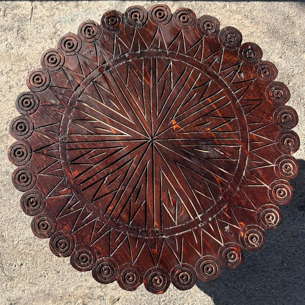 Scalloped Edge Table - HandCarved - Mashi Moosh