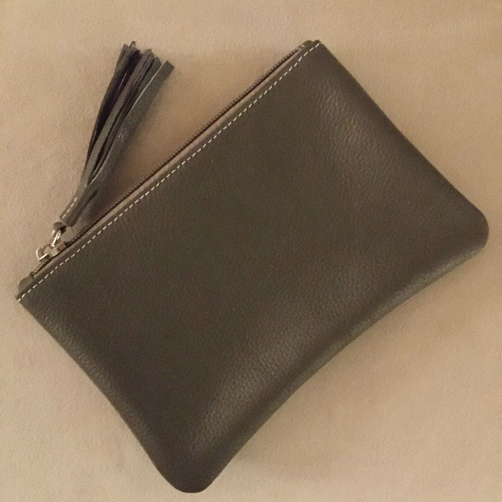 Tasselled Leather Pouffe - Mashi Moosh