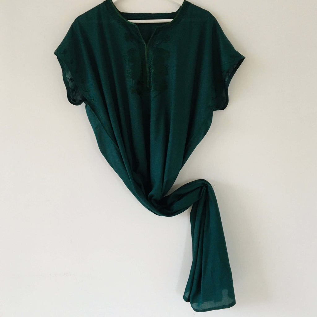 Kaftan - Embroidered Lightweight (Teal) - Mashi Moosh
