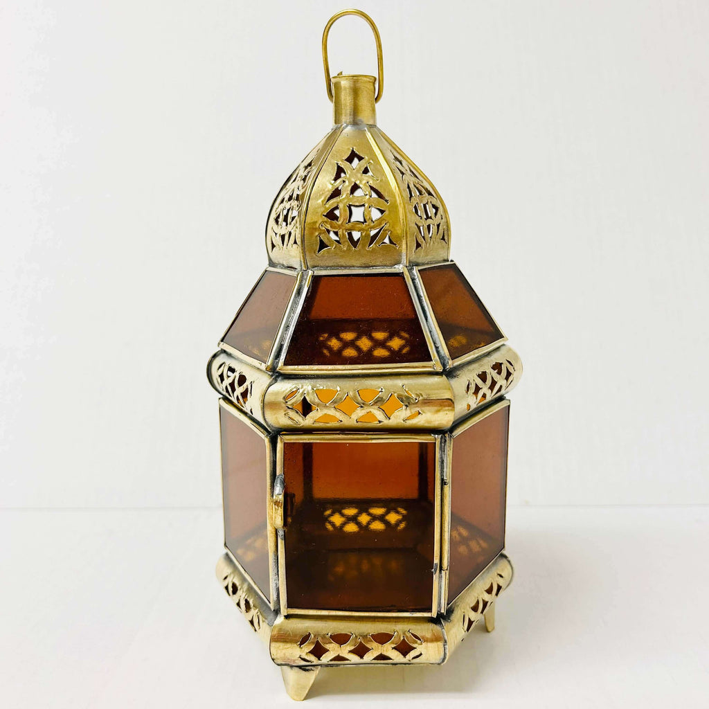 Brass/Glass Candle Lanterns - Mashi Moosh