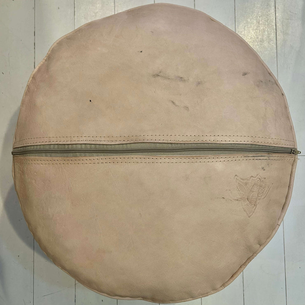 Embossed Pouffe - Natural Large