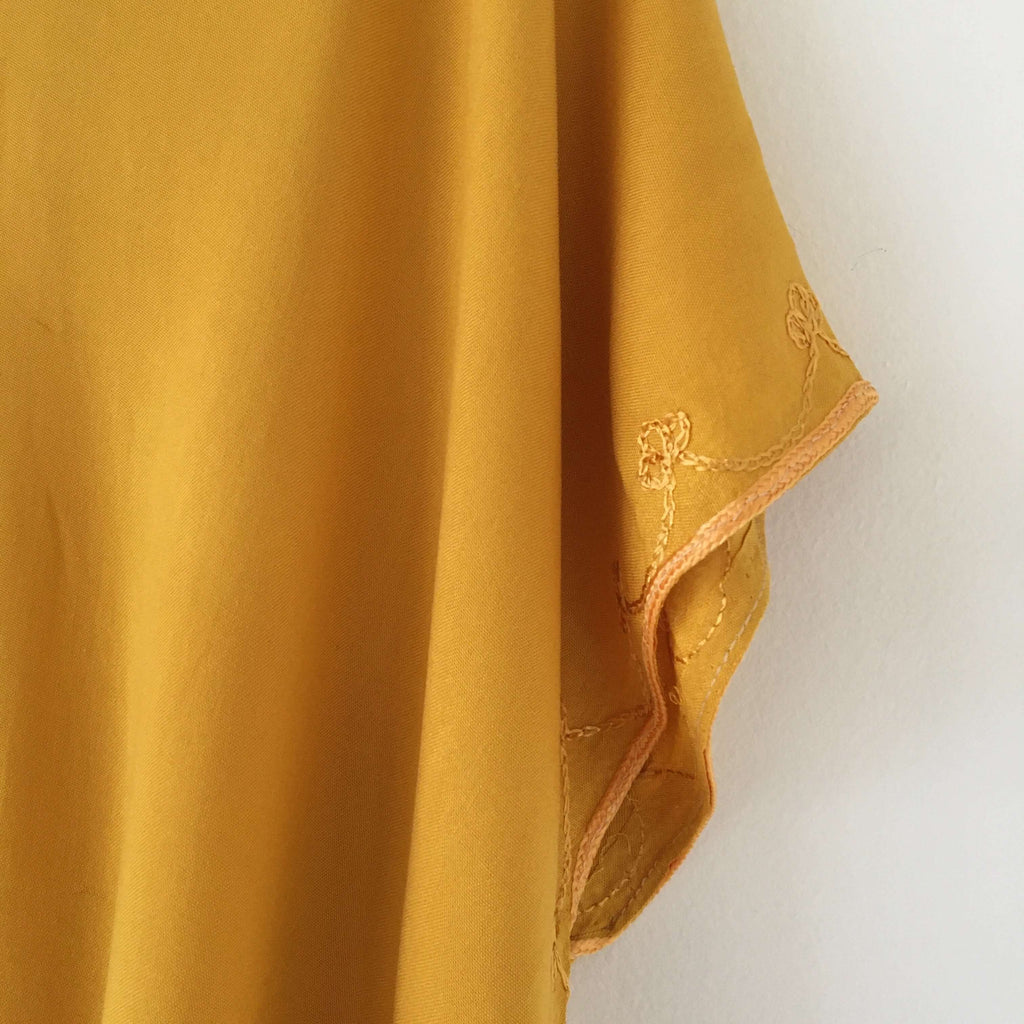 Kaftan - Embroidered Lightweight (Saffron) - Mashi Moosh