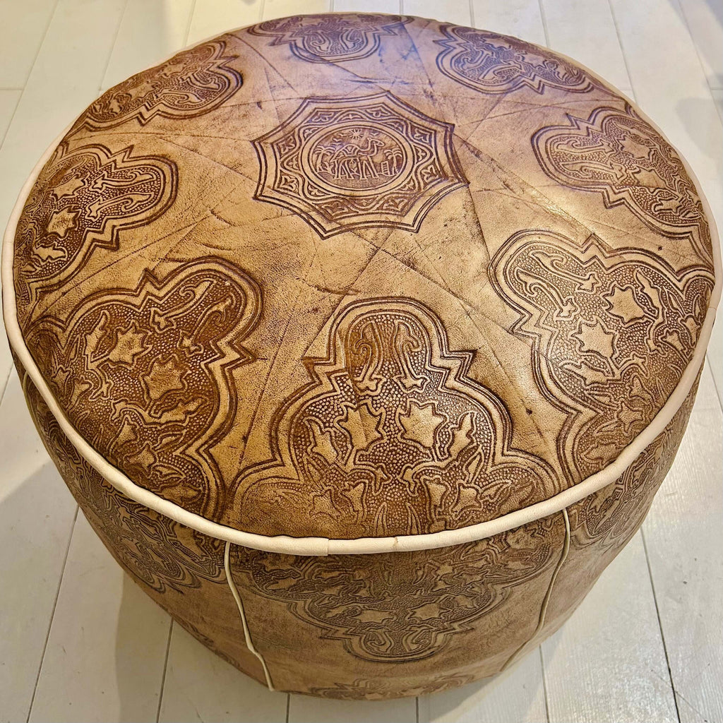 Embossed Pouffe - Natural Large