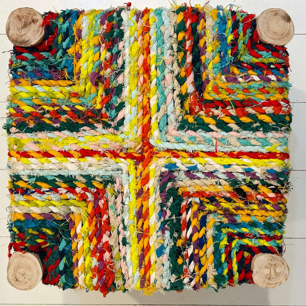 Stool 12” (Boucherouite)#1 - Mashi Moosh