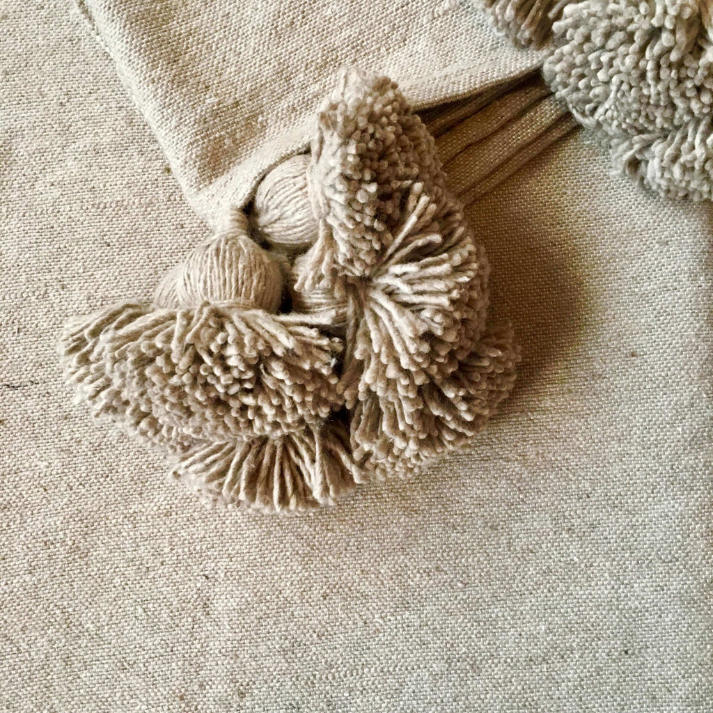 PomPom Blanket - Oatmeal (Small) Blanket - Mashi Moosh