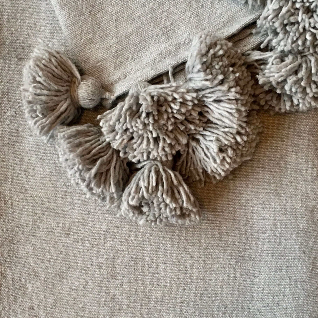 PomPom Blanket - Fog (Small) Blanket - Mashi Moosh