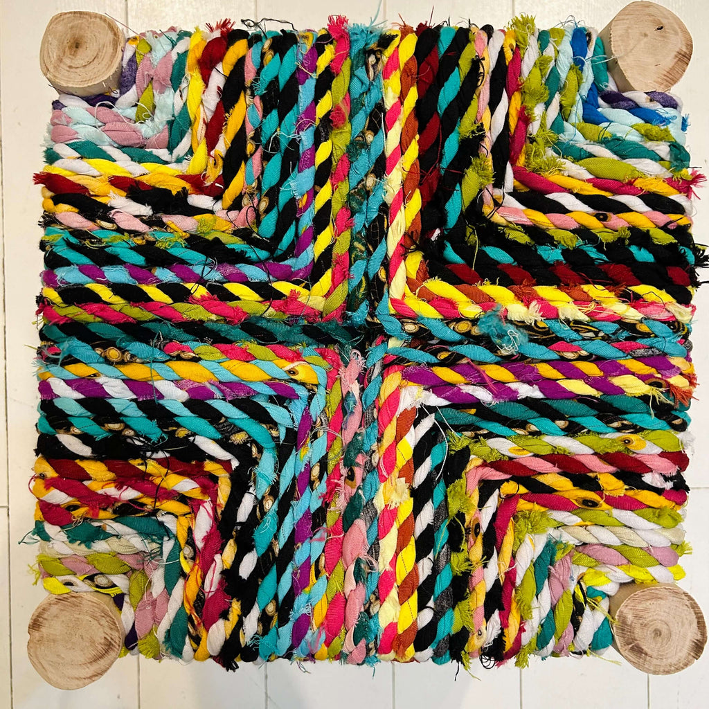 Stool 12” (Boucherouite) #4 - Mashi Moosh