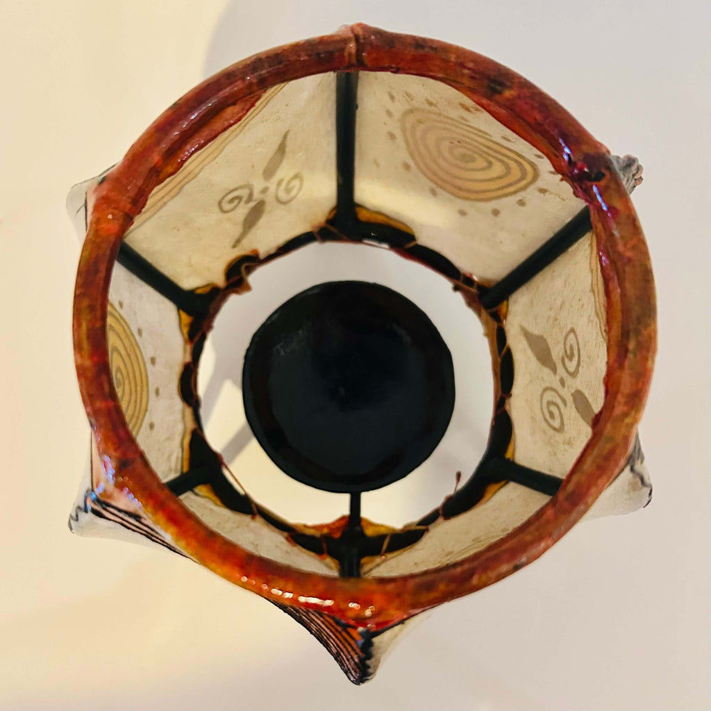 Henna Leather Candle Lantern - Mashi Moosh