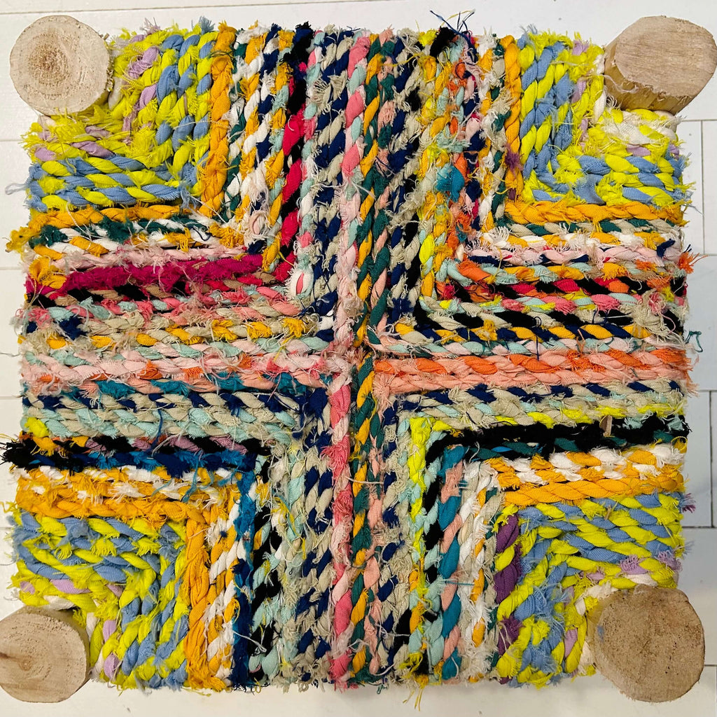 Stool 12” (Boucherouite) #3 - Mashi Moosh