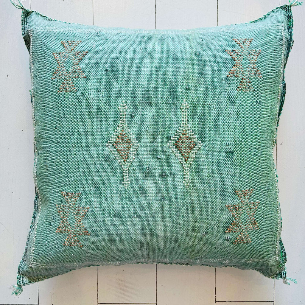 Cactus Silk Cushion (Celadon) - Mashi Moosh