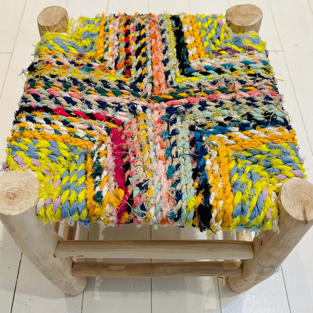 Stool 12” (Boucherouite) #3 - Mashi Moosh