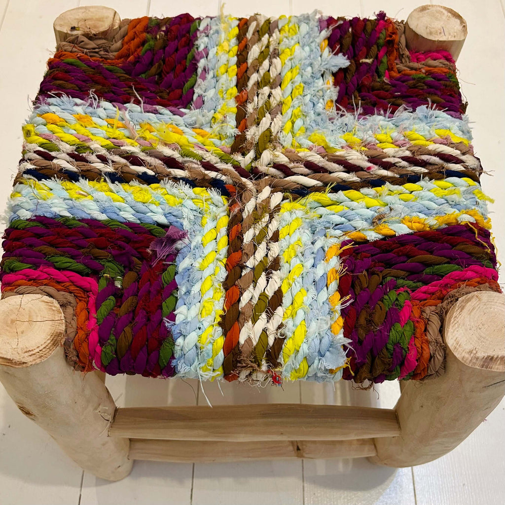 Stool 12” (Boucherouite)#6 - Mashi Moosh