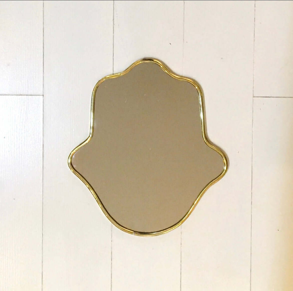 Hamsa Hand Mirror - Brass - Mashi Moosh