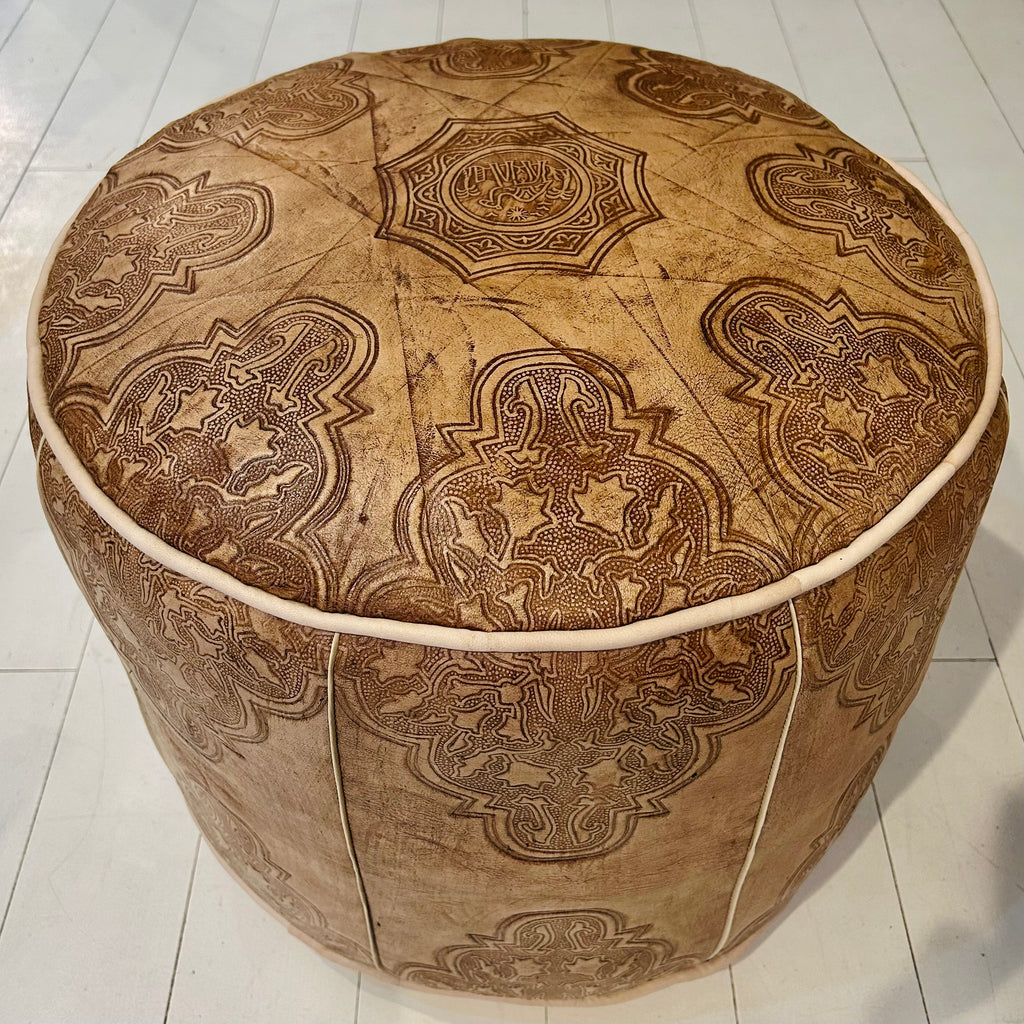 Embossed Pouffe - Natural (Large)