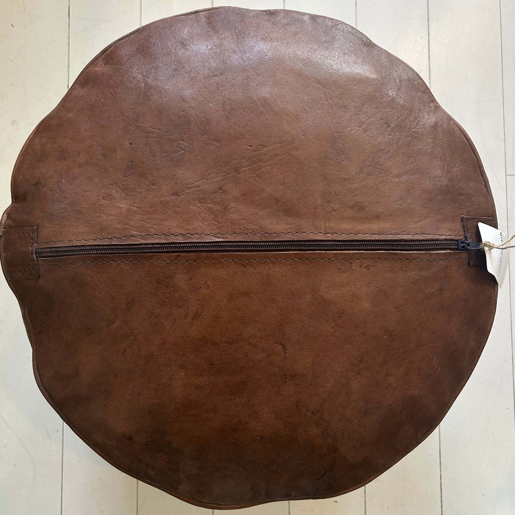 Embossed Pouffe - Chocolate (Medium) - Mashi Moosh