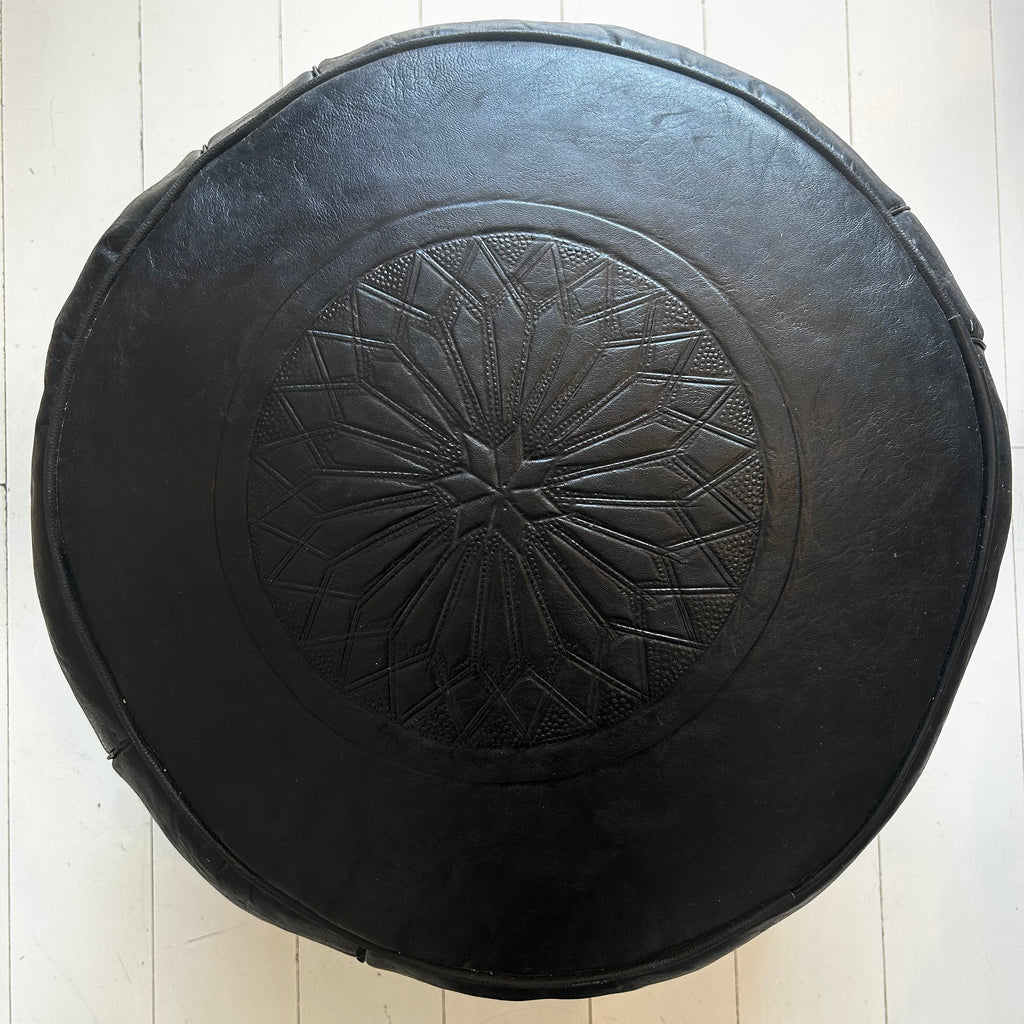 Embossed Pouffe - Midnight (Medium)