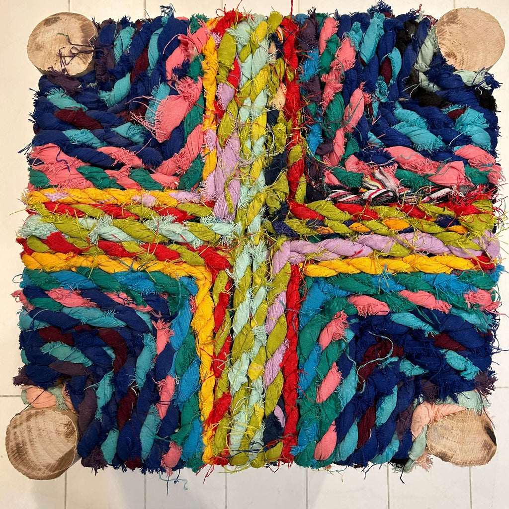 Stool 16” (Boucherouite)#9 - Mashi Moosh