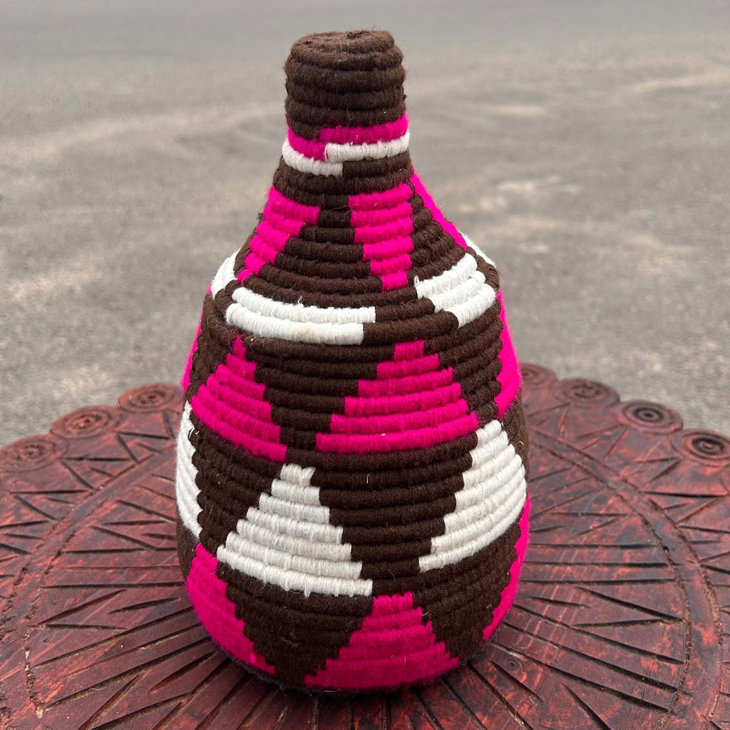 Colourful Woven Basket with Lid - Mashi Moosh