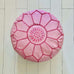 Embroidered Moroccan Pouffe (Mini) - Pink - Mashi Moosh
