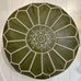 Embroidered Pouffe - Olive - Mashi Moosh