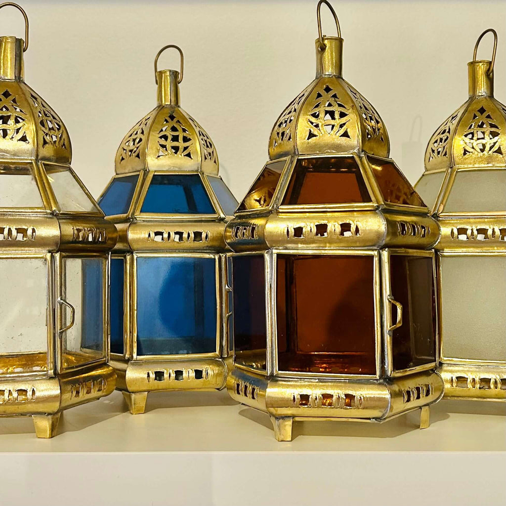 Brass/Glass Candle Lanterns - Mashi Moosh