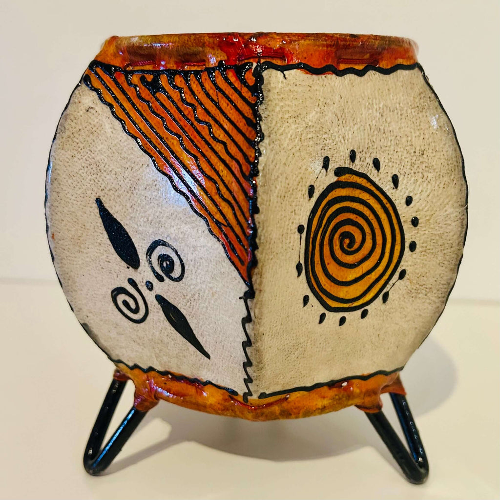 Henna Leather Candle Lantern - Mashi Moosh