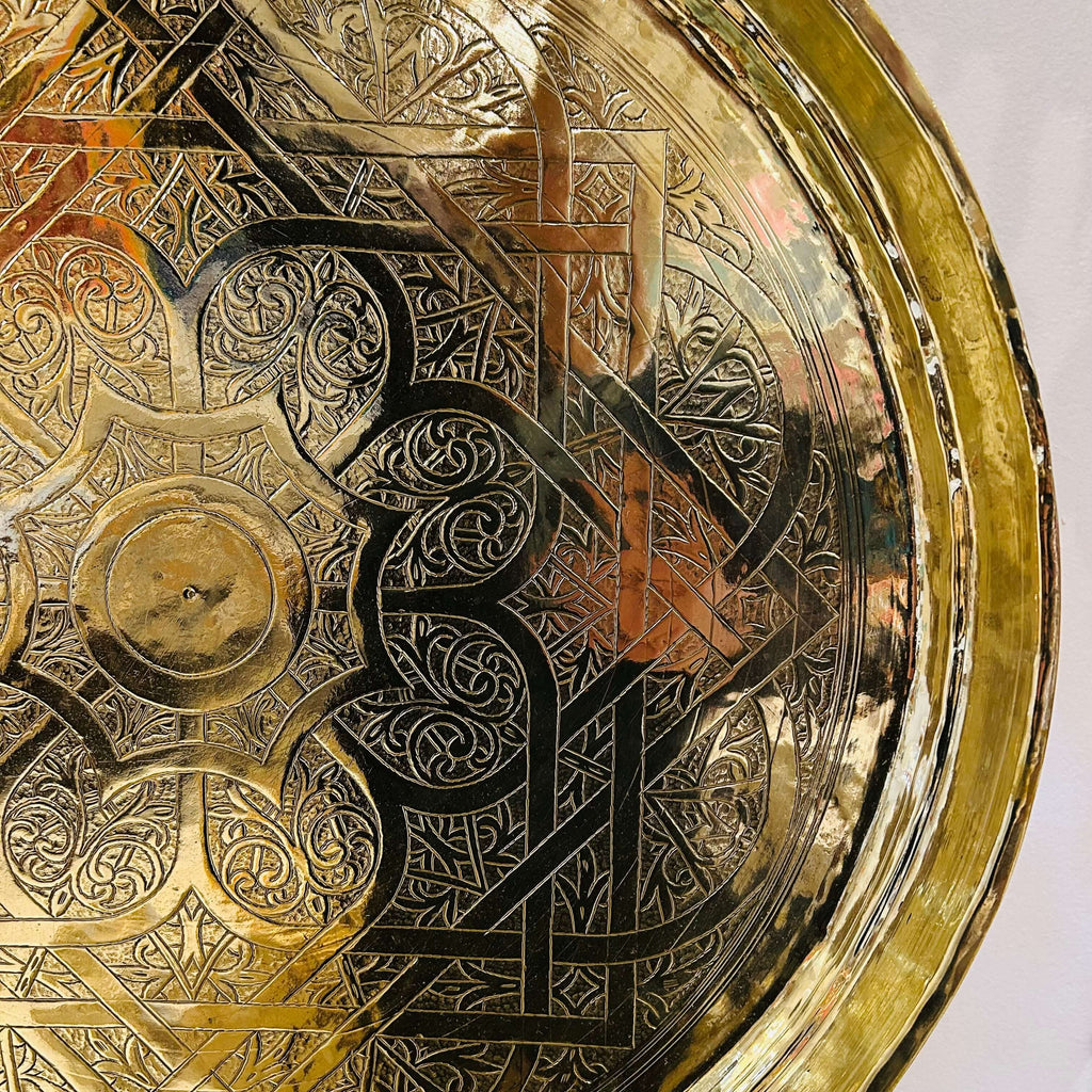 Vintage Brass Tray - 22.5” - Mashi Moosh