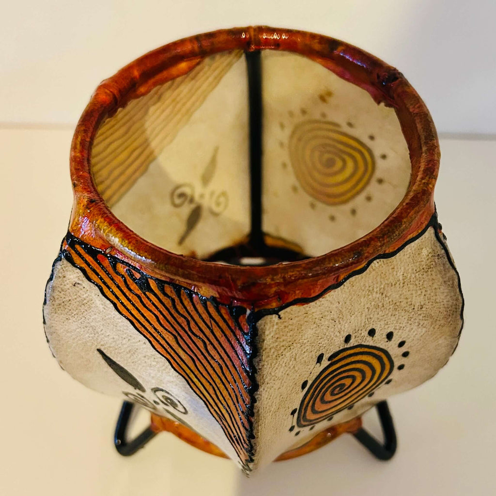 Henna Leather Candle Lantern - Mashi Moosh