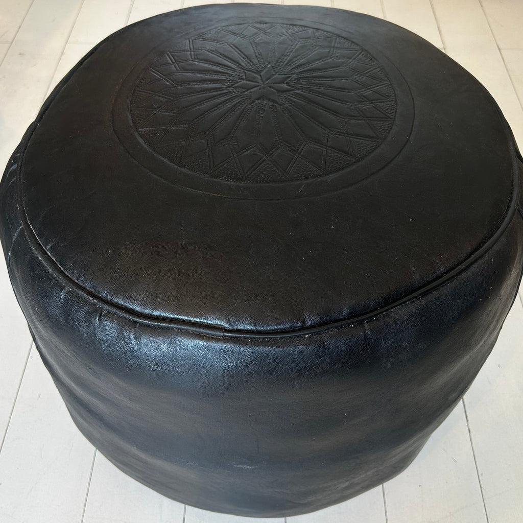 Embossed Pouffe - Midnight (Medium)