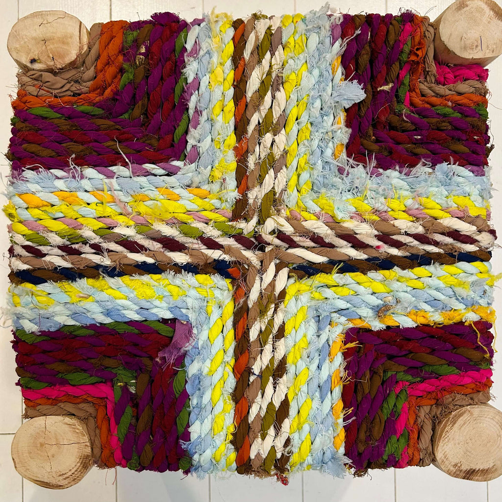 Stool 12” (Boucherouite)#6 - Mashi Moosh