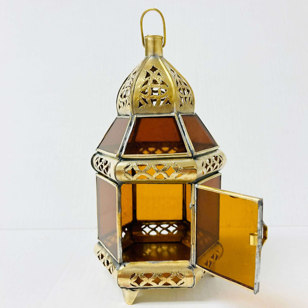 Brass/Glass Candle Lanterns - Mashi Moosh