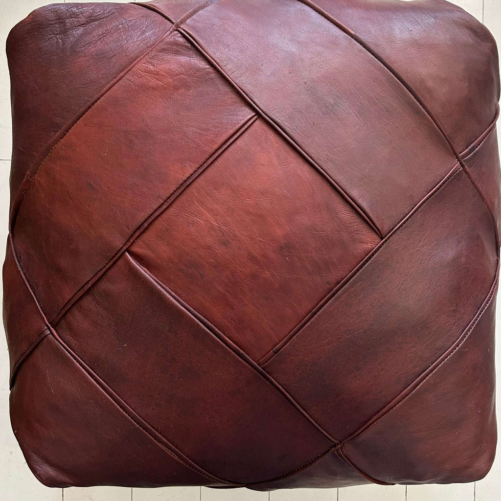Square Moroccan Pouffe - Chestnut - Mashi Moosh