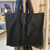Leather Tote Bag (Midnight) - Mashi Moosh