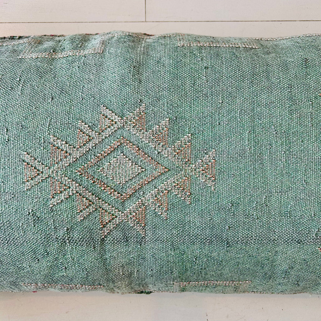 Cactus Silk Cushion (Sea Foam)