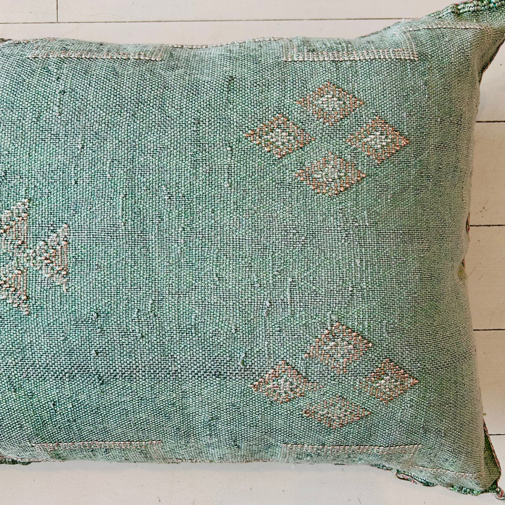 Cactus Silk Cushion (Sea Foam)