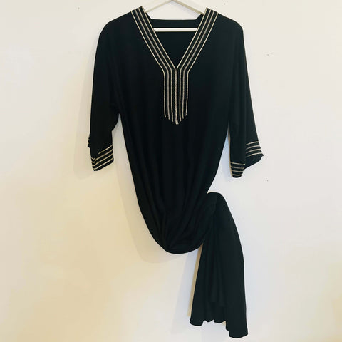 Kaftan - Style #5 V-Neck w/Sleeves (Ebony) - Mashi Moosh