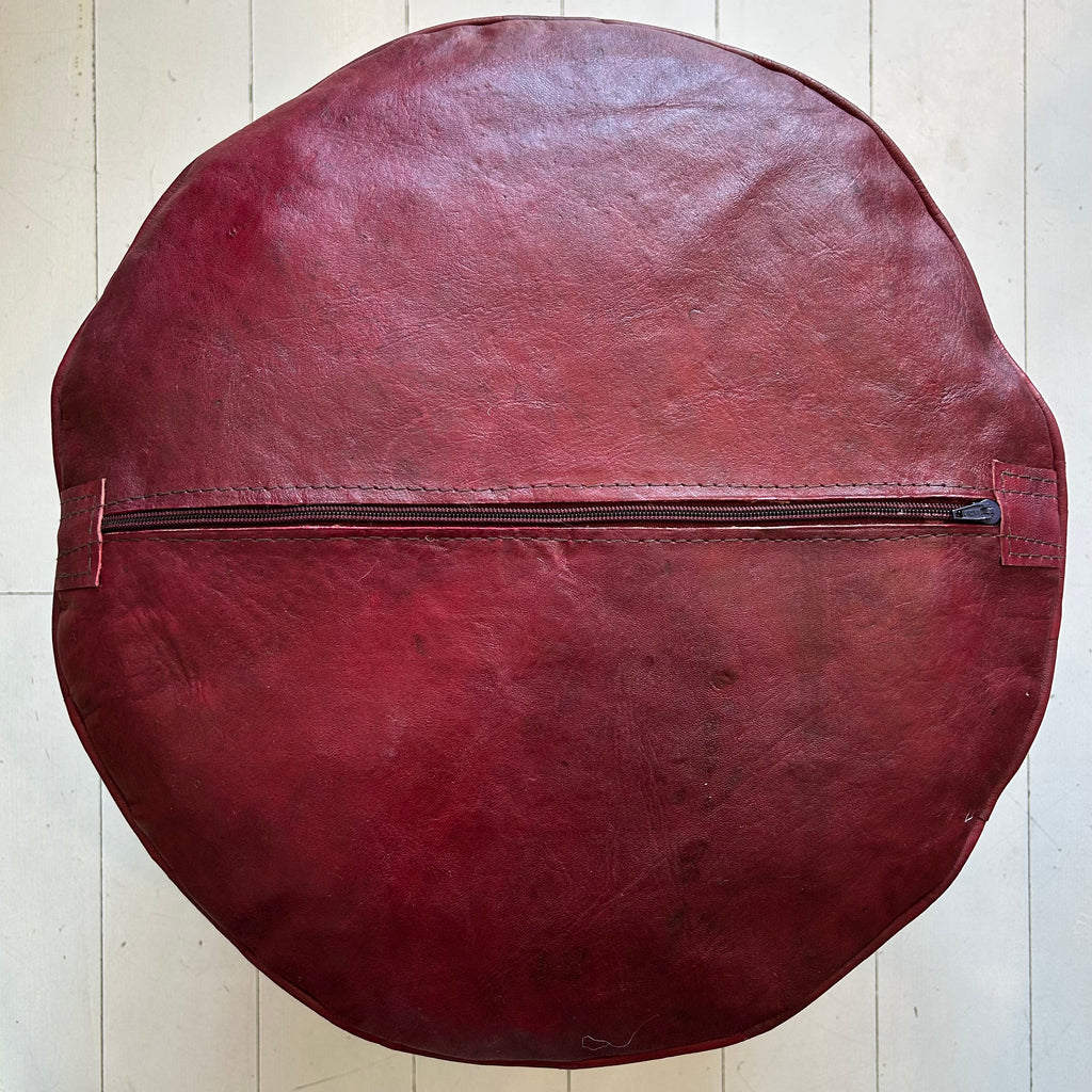 Embossed Pouffe - Merlot (16”x15”)