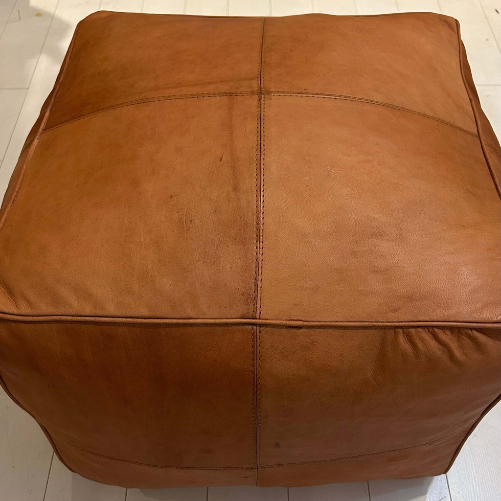 Square Moroccan Pouffe - Sable - Mashi Moosh