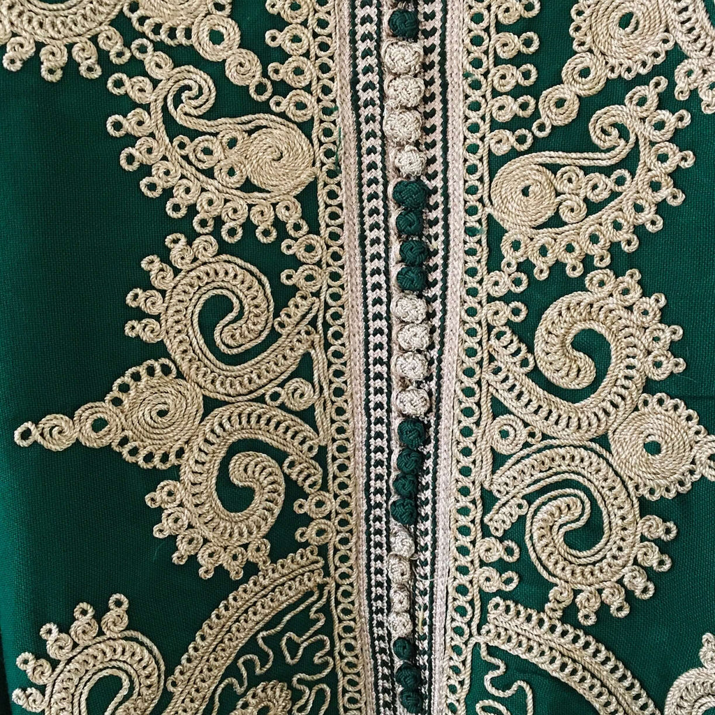 Kaftan - Style #1 Intricate Embroidered (Forest) - Mashi Moosh