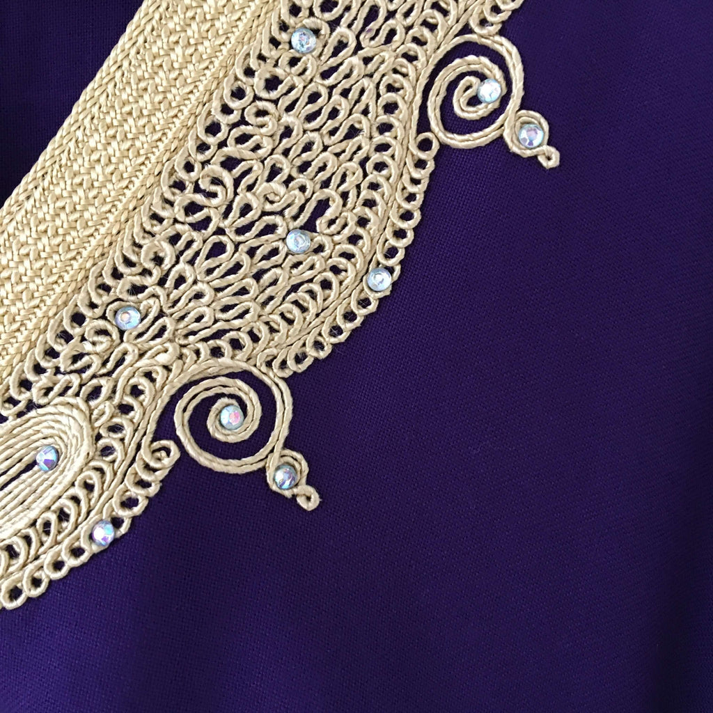 Kaftan - Style #2 Intricate Embroidered (Amethyst) - Mashi Moosh