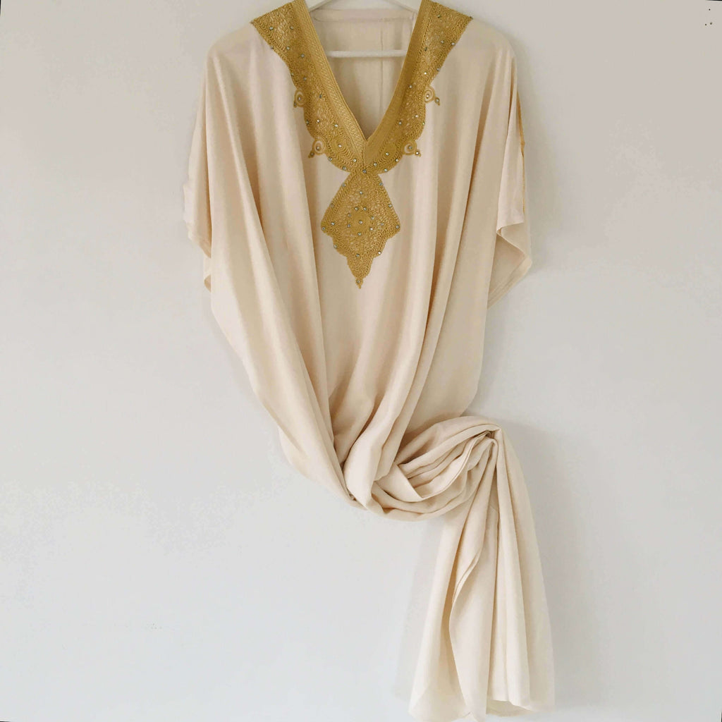 Kaftan - Style #2 Intricate Embroidered (Cloud) - Mashi Moosh