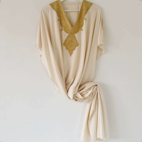 Kaftan - Style #2 Intricate Embroidered (Cloud) - Mashi Moosh