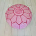 Embroidered Moroccan Pouffe (Mini) - Pink - Mashi Moosh