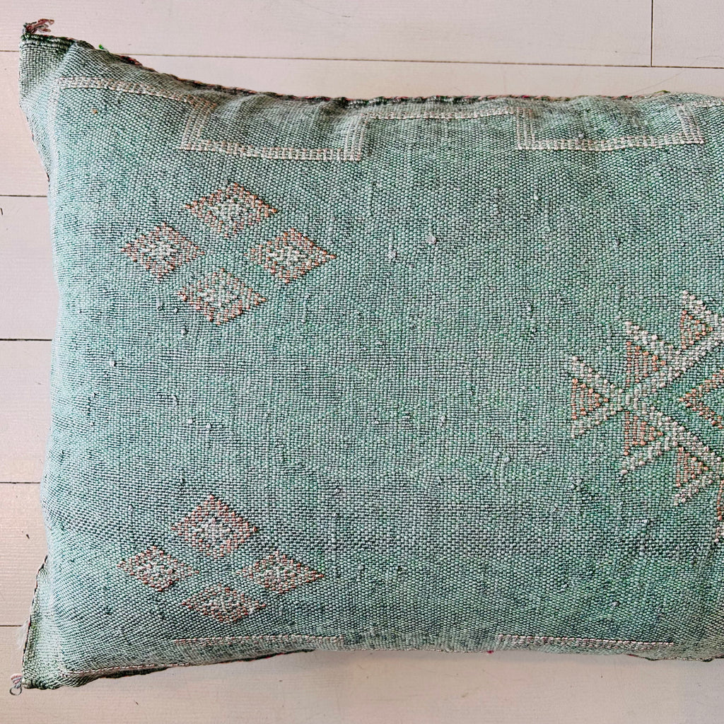 Cactus Silk Cushion (Sea Foam)