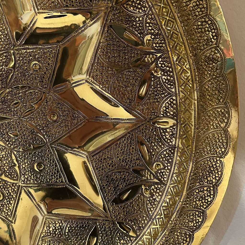 Vintage Brass Tray - 13.75” (35cm) - Mashi Moosh