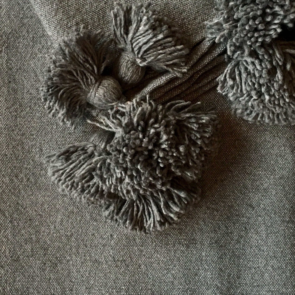 PomPom Blanket - Slate (Small) Blanket - Mashi Moosh