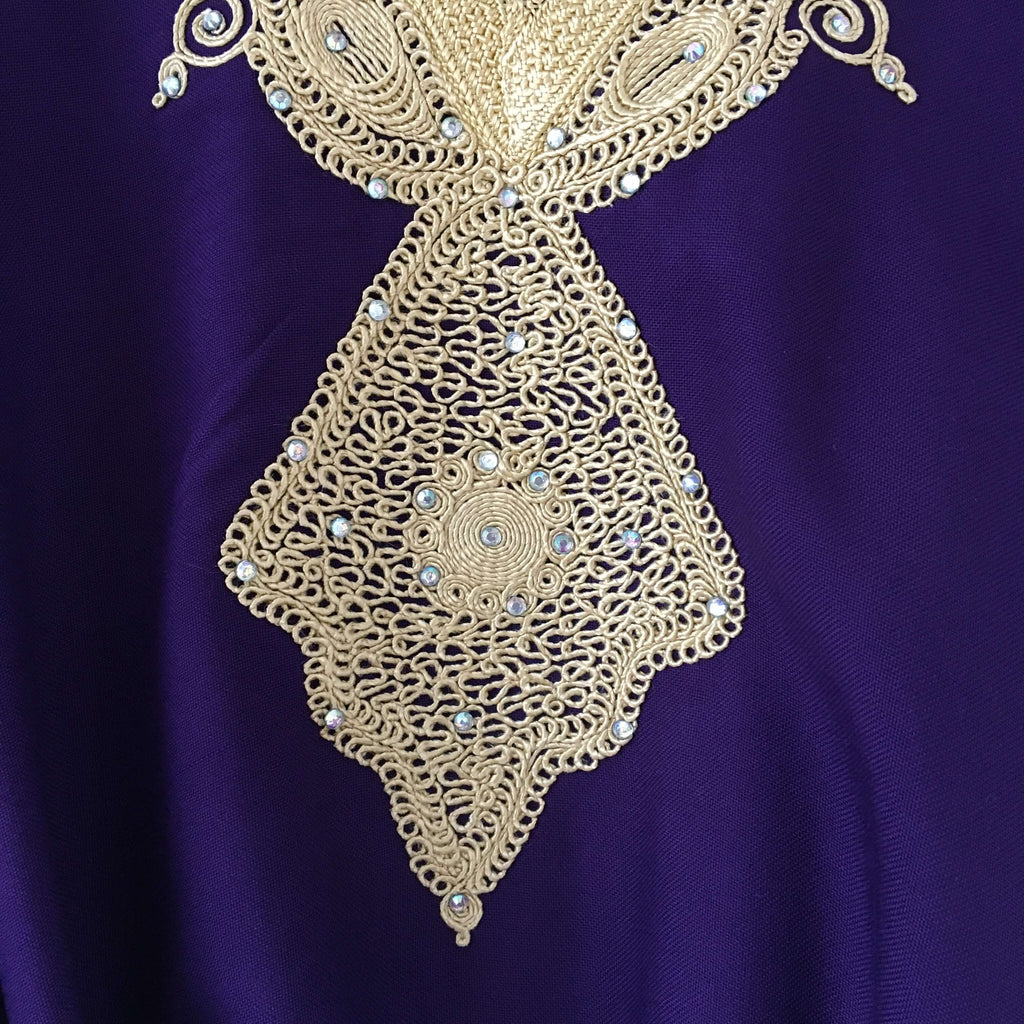 Kaftan - Style #2 Intricate Embroidered (Amethyst) - Mashi Moosh