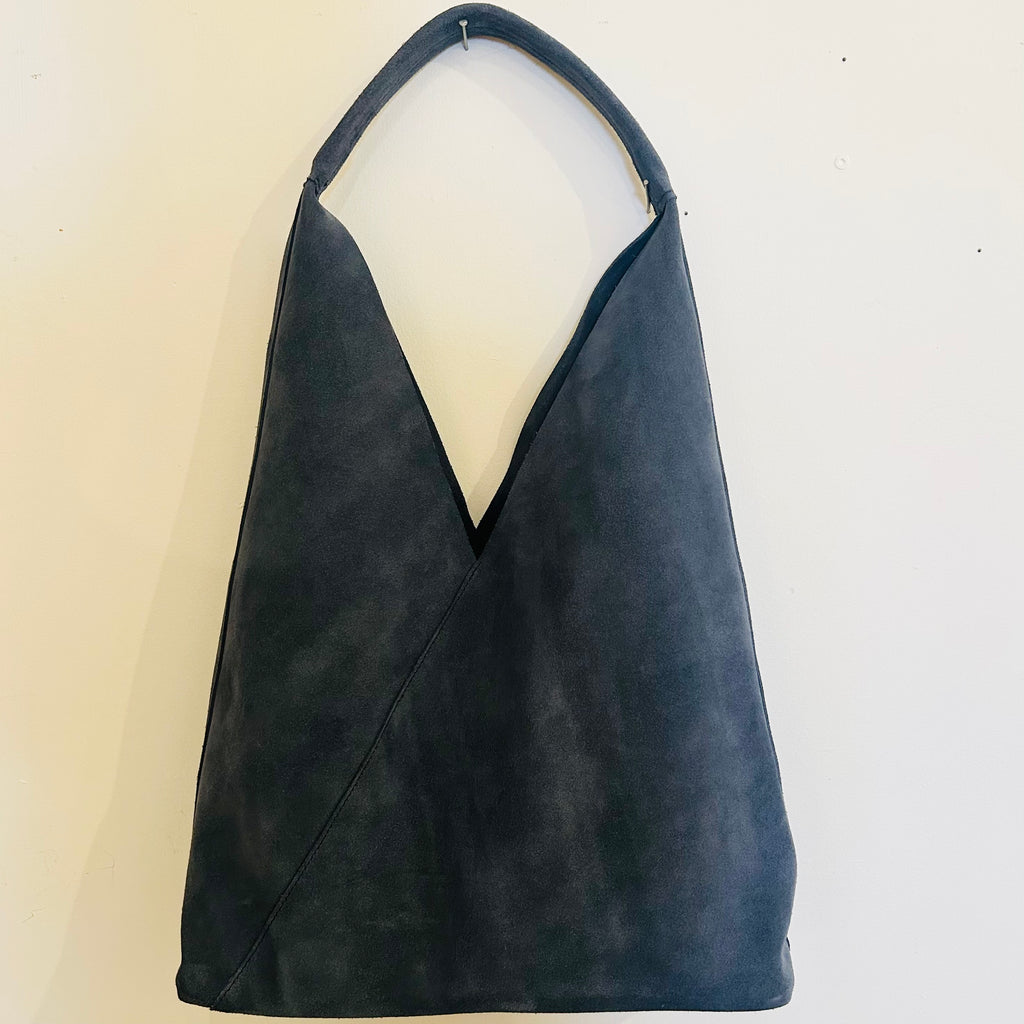 Suede Tote (Steel Blue)