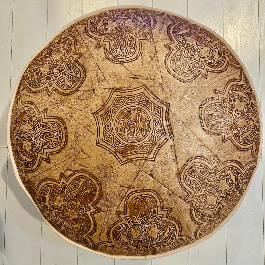 Embossed Pouffe - Natural (Large)